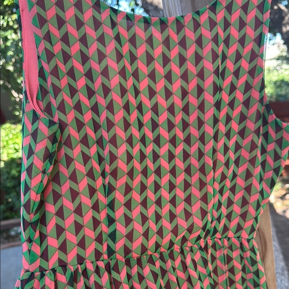 Vibrant Geometric Sleeveless Dress - Picture 3 of 3